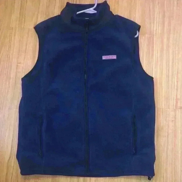 Vineyard Vines Navy Fleece Men's Vest Sz M - Picture 1 of 7